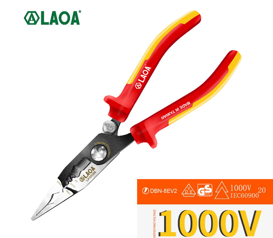 Wire Stripper Cutter - LAOA VDE Pliers 8 Inch Insulated
