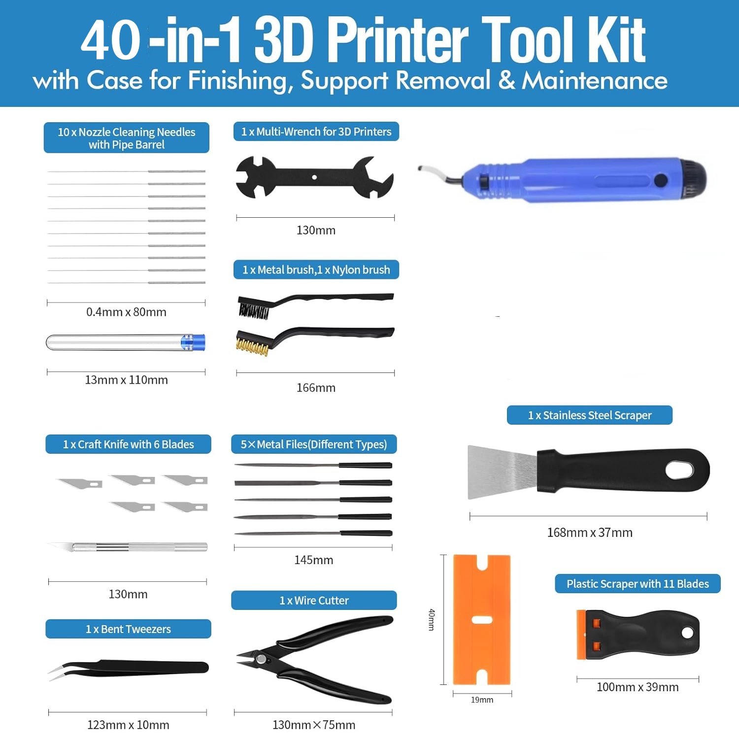 40PCS 3D Printer Tools, Scrape - đánh giá và giá Wire Stripper Cutter