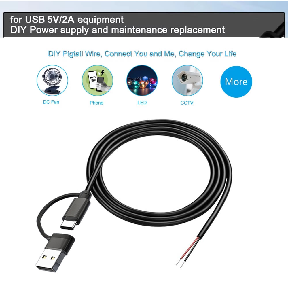 DC 2 Pin Power Cable USB and T - đánh giá và giá Diy Robot Electronics Kit