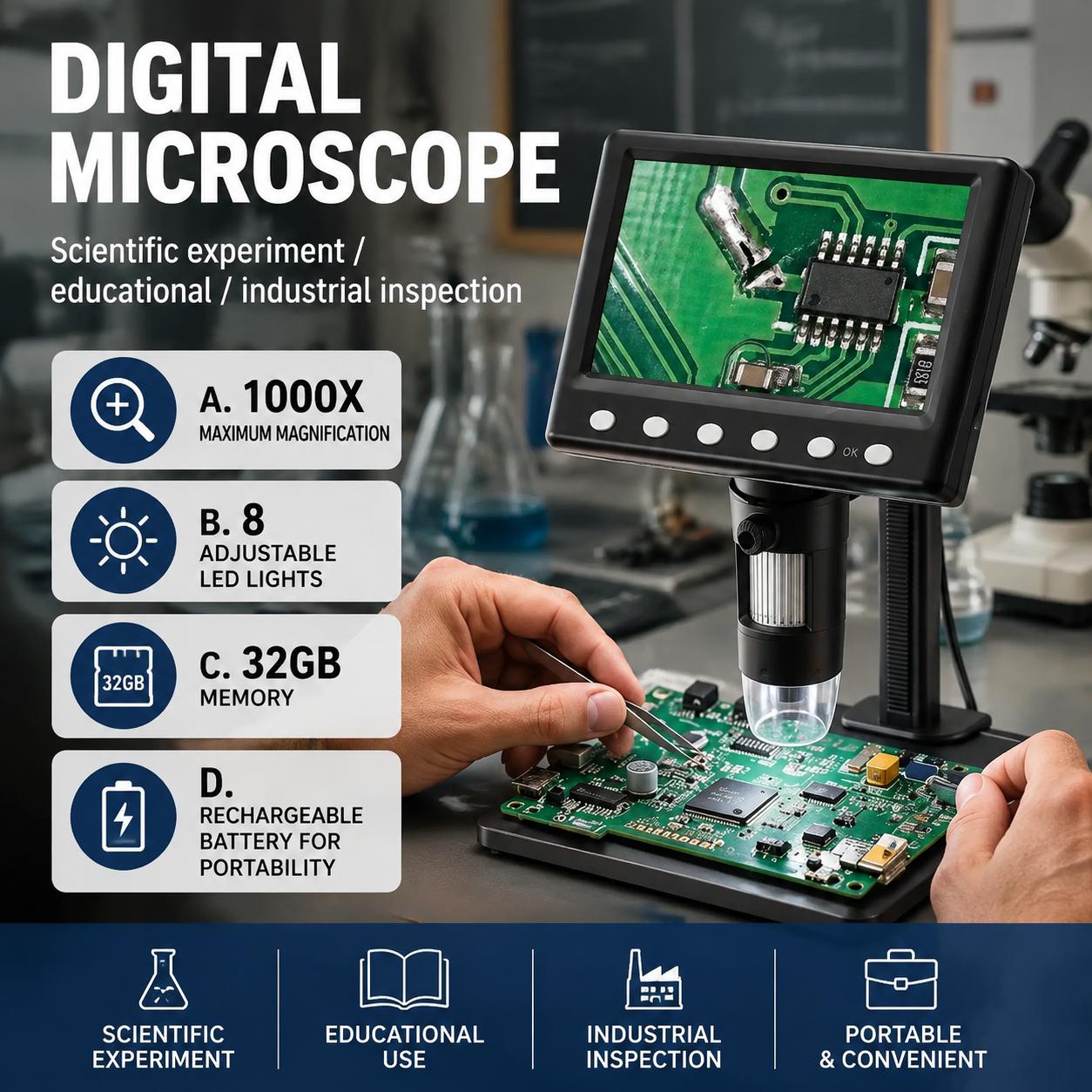 Inspection Microscope 1000x Ma - đánh giá và giá Diy Microscope For Electronics Repair